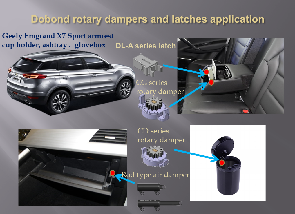 Échantillon gratuit composants en plastique de haute qualité amortisseurs push push lock pour voiture accoudoir boîte porte-gobelet